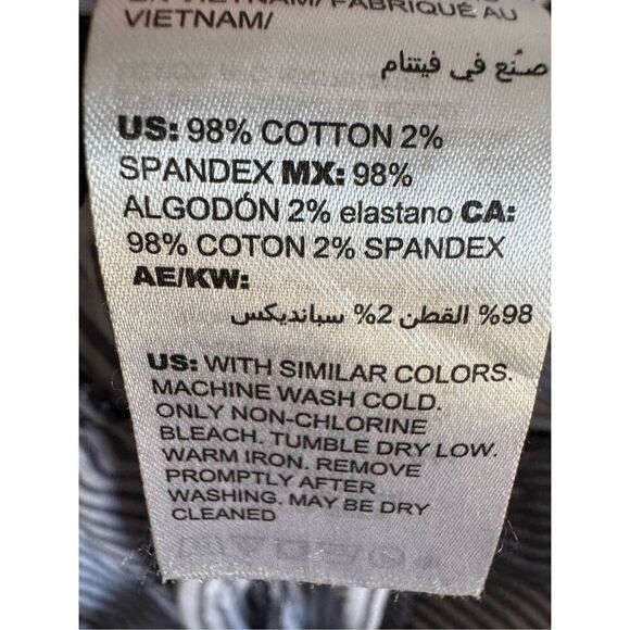 Chico’s Secret Stretch black white stripe cotton pants sz 2 nautical beachy brea - Picture 9 of 10